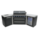 Mont Alpi 805 Black Stainless Steel BBQ Grill Island with 45 Degree Corners and Fridge - MAi805-BSS45FC