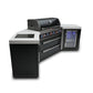 Mont Alpi 805 Black Stainless Steel BBQ Grill Island with 45 Degree Corners and Fridge - MAi805-BSS45FC - MyBBQDirect