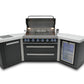 Mont Alpi 805 Black Stainless Steel BBQ Grill Island with 45 Degree Corners and Fridge - MAi805-BSS45FC - MyBBQDirect