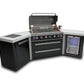 Mont Alpi 805 Black Stainless Steel BBQ Grill Island with 45 Degree Corners and Fridge - MAi805-BSS45FC - MyBBQDirect
