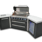 Mont Alpi 805 Black Stainless Steel BBQ Grill Island with 45 Degree Corners and Fridge - MAi805-BSS45FC - MyBBQDirect