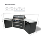 Mont Alpi 805 Black Stainless Steel Island With 45-Degree Corners - MAi805-BSS45 - MyBBQDirect