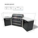 Mont Alpi 805 Black Stainless Steel Island With 45-Degree Corners - MAi805-BSS45