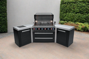 Mont Alpi 805 Black Stainless Steel Island With 45-Degree Corners - MAi805-BSS45 - MyBBQDirect