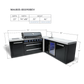 Mont Alpi 805 Black Stainless Steel BBQ Grill Island with 90 Degree Corner and Beverage Center - MAi805-BSS90BEV - MyBBQDirect