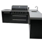Mont Alpi 805 Black Stainless Steel BBQ Grill Island with 90 Degree Corner and Beverage Center - MAi805-BSS90BEV - MyBBQDirect