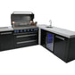 Mont Alpi 805 Black Stainless Steel BBQ Grill Island with 90 Degree Corner and Beverage Center - MAi805-BSS90BEV - MyBBQDirect