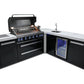 Mont Alpi 805 Black Stainless Steel BBQ Grill Island with 90 Degree Corner and Beverage Center - MAi805-BSS90BEV - MyBBQDirect