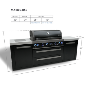 Mont Alpi 805 Black Stainless Steel Island - MAi805-BSS - MyBBQDirect
