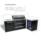 Mont Alpi 805 Black Stainless Steel Island with 90 Degree Corner and Fridge Cabinet - MAi805-BSS90FC - MyBBQDirect