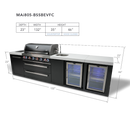 Mont Alpi 805 Black Stainless Steel Island with Beverage Center and Fridge Cabinet - MAi805-BSSBEVFC