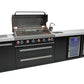 Mont Alpi 805 Black Stainless Steel Island with Beverage Center and Fridge Cabinet - MAi805-BSSBEVFC - MyBBQDirect
