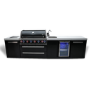 Mont Alpi Black Stainless Steel Island w/38" Grill & Beverage Center & Fridge - MAi805-BSSBEV