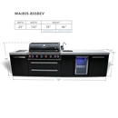 Mont Alpi Black Stainless Steel Island w/38" Grill & Beverage Center & Fridge - MAi805-BSSBEV