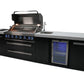 Mont Alpi Black Stainless Steel Island w/38" Grill & Beverage Center & Fridge - MAi805-BSSBEV - MyBBQDirect