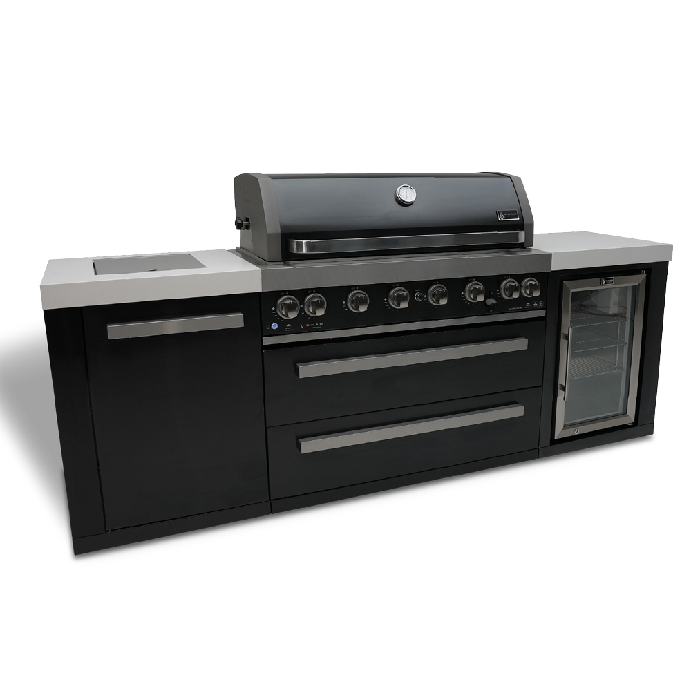 Mont Alpi 805 Black Stainless Steel Island with Fridge Cabinet - MAi805-BSSFC - MyBBQDirect