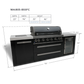 Mont Alpi 805 Black Stainless Steel Island with Fridge Cabinet - MAi805-BSSFC - MyBBQDirect