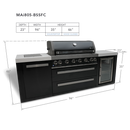 Mont Alpi 805 Black Stainless Steel Island with Fridge Cabinet - MAi805-BSSFC