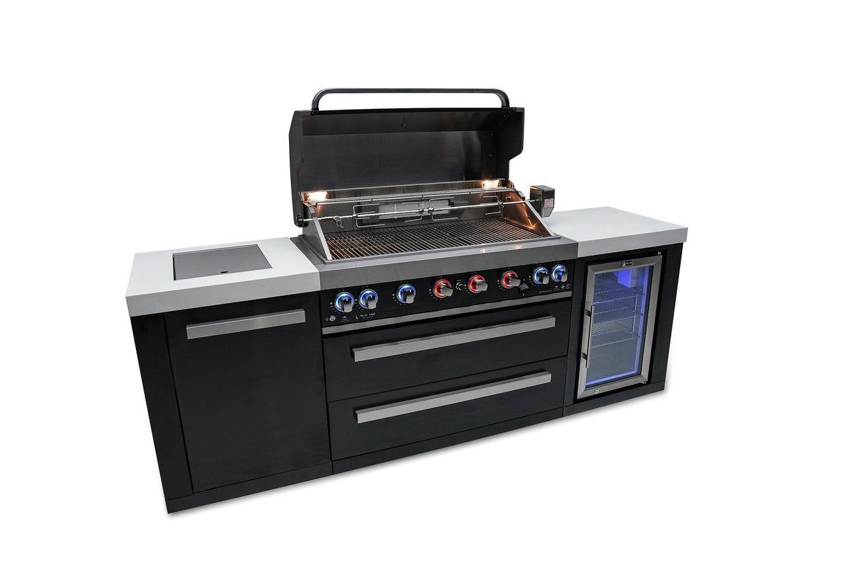 Mont Alpi 805 Black Stainless Steel Island with Fridge Cabinet - MAi805-BSSFC - MyBBQDirect