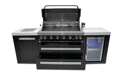 Mont Alpi 805 Black Stainless Steel Island with Fridge Cabinet - MAi805-BSSFC - MyBBQDirect