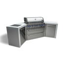 Mont Alpi 805 Deluxe BBQ Grill Island with 90 Degree Corner and Beverage Center 