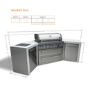Mont Alpi 805 Deluxe BBQ Grill Island with 90 Degree Corner and Beverage Center 
