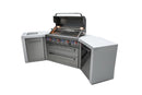 Mont Alpi 805 Deluxe BBQ Grill Island with 90 Degree Corner and Beverage Center 