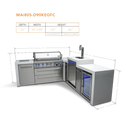 Mont Alpi 805 Deluxe BBQ Grill Island with 90 Degree Corner, Kegerator and Fridge Cabinet - MAi805-D90KEGFC