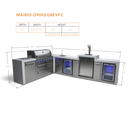 Mont Alpi 805 Deluxe BBQ Grill Island with 90 Degree Corner, Kegerator, Beverage Center and Fridge Cabinet - MAi805-D90KEGBEVFC