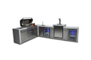 Mont Alpi 805 Deluxe BBQ Grill Island with 90 Degree Corner, Kegerator, Beverage Center and Fridge Cabinet - MAi805-D90KEGBEVFC