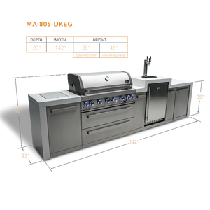 Mont Alpi 805 Deluxe BBQ Grill Island with Kegerator