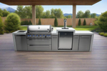 Mont Alpi 805 Deluxe BBQ Grill Island with Kegerator - MAi805-DKEG - MyBBQDirect