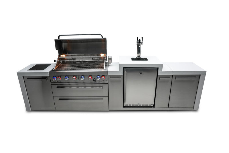 Mont Alpi 805 Deluxe BBQ Grill Island with Kegerator