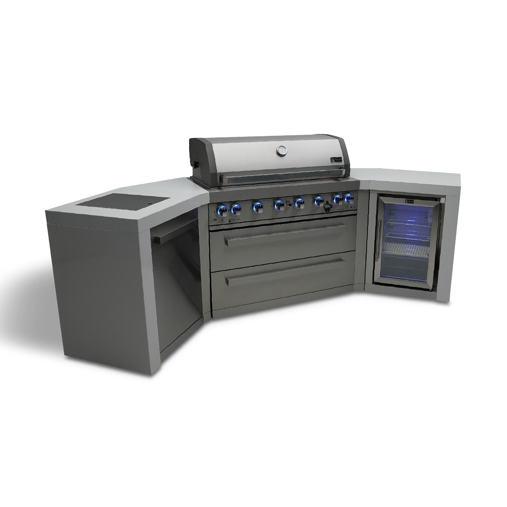 Mont Alpi 805 deluxe island with 45 degree corners and fridge cabinet - MAi805-D45FC - MyBBQDirect
