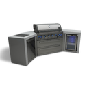 Mont Alpi 805 deluxe island with 45 degree corners and fridge cabinet - MAi805-D45FC