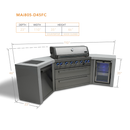 Mont Alpi 805 deluxe island with 45 degree corners and fridge cabinet - MAi805-D45FC