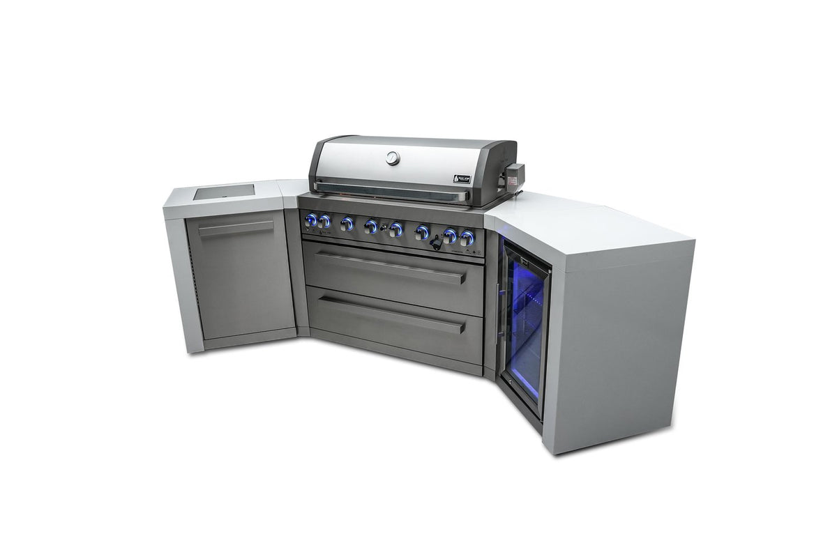 Mont Alpi 805 deluxe island with 45 degree corners and fridge cabinet - MAi805-D45FC - MyBBQDirect