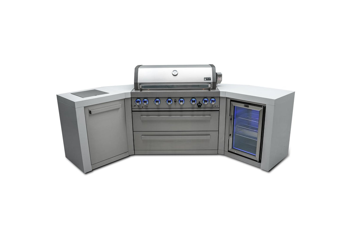 Mont Alpi 805 deluxe island with 45 degree corners and fridge cabinet - MAi805-D45FC - MyBBQDirect