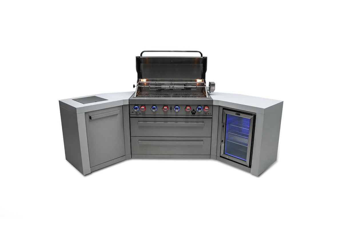 Mont Alpi 805 deluxe island with 45 degree corners and fridge cabinet - MAi805-D45FC - MyBBQDirect