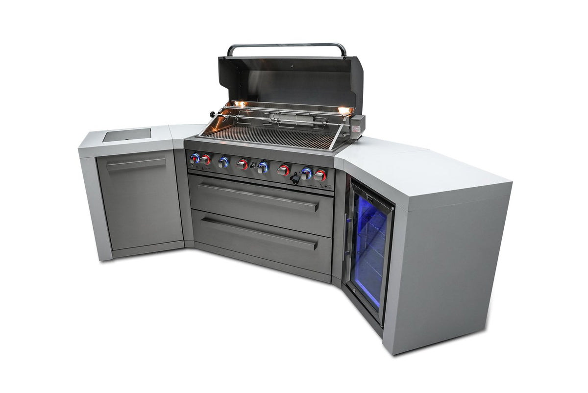 Mont Alpi 805 deluxe island with 45 degree corners and fridge cabinet - MAi805-D45FC - MyBBQDirect