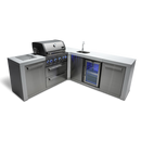 Mont Alpi 805 Deluxe Island with 90 Degree Corner and Beverage Center - MAi400-D90BEV