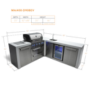 Mont Alpi 805 Deluxe Island with 90 Degree Corner and Beverage Center - MAi400-D90BEV
