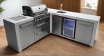 Mont Alpi 805 Deluxe Island with 90 Degree Corner and Beverage Center - MAi400-D90BEV - MyBBQDirect