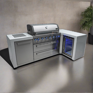 Mont Alpi 805 Deluxe Island With 90 Degree Corner And Fridge Cabinet - MAi805-D90FC - MyBBQDirect