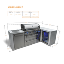 Mont Alpi 805 Deluxe Island With 90 Degree Corner And Fridge Cabinet - MAi805-D90FC