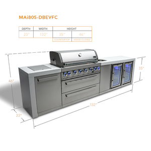 Mont Alpi 805 Deluxe Island With Beverage Center And Fridge Cabinet - MAi805-DBEVFC - MyBBQDirect