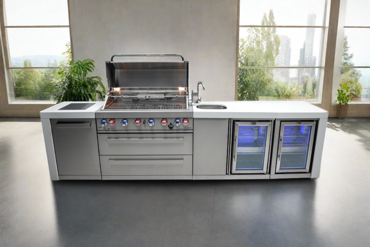 Mont Alpi 805 Deluxe Island With Beverage Center And Fridge Cabinet - MAi805-DBEVFC - MyBBQDirect
