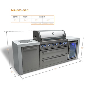 Mont Alpi 805 Deluxe Island with Fridge Cabinet - MAi805-DFC - MyBBQDirect