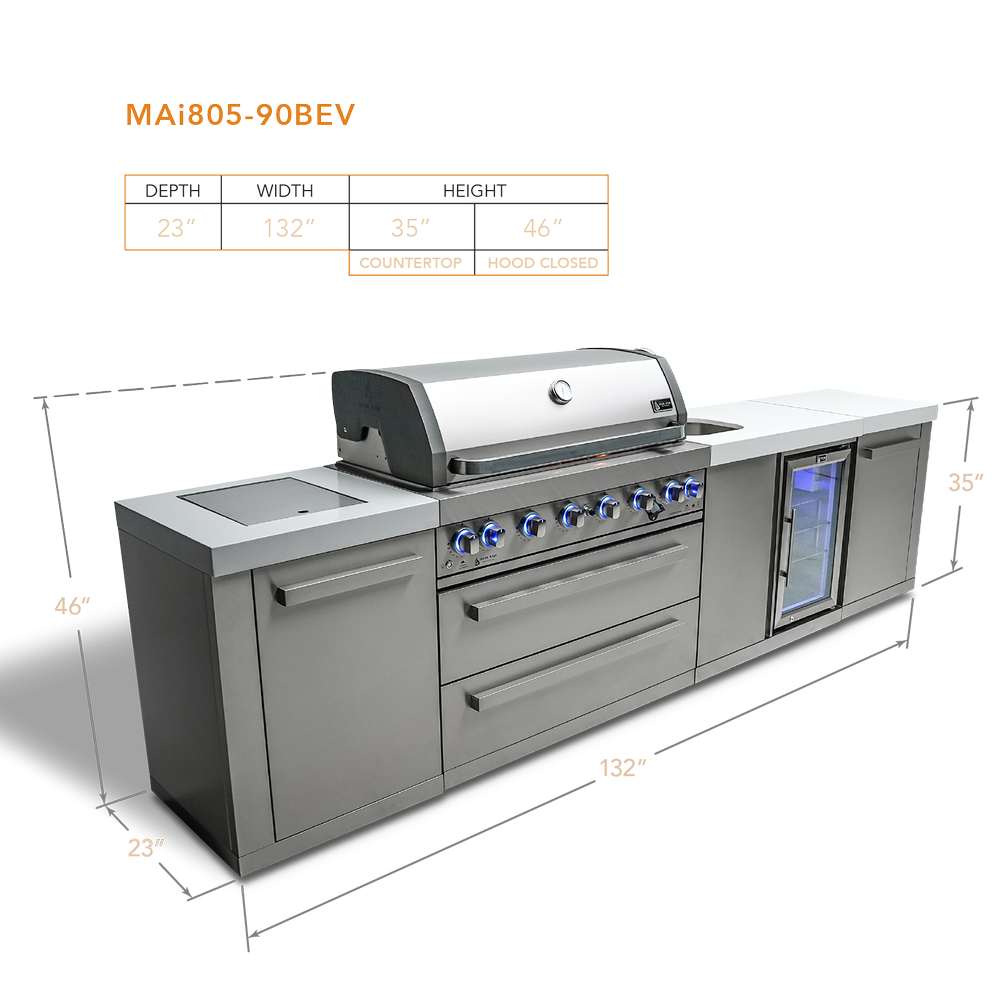 Mont Alpi 805 Island with Beverage Center - MAi805-BEV - MyBBQDirect