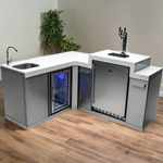 Mont Alpi Beverage Center with 90 Degree Corner and Kegerator - MA-BEV90KEG - MyBBQDirect